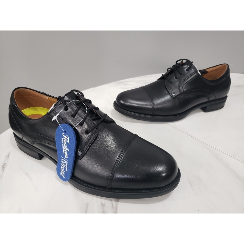 NEW SIZE 8.5‎ Mens Florsheim Midtown Cap Toe Oxford 12138-001 Black LEATHER